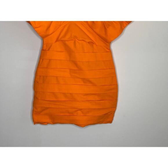 Seven Wonders The Label Gigi Ruffle Sleeve Bodycon Mini Dress Orange Women's S - Picture 5 of 10